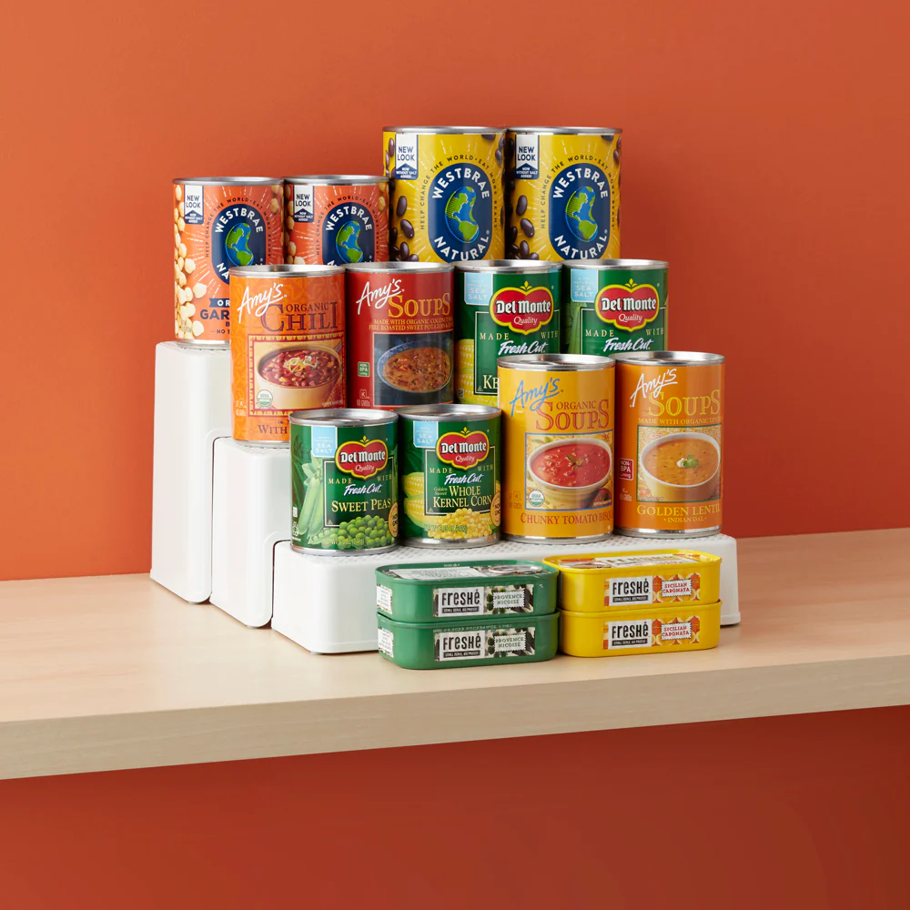 3-Shelf White Pantry Organiser