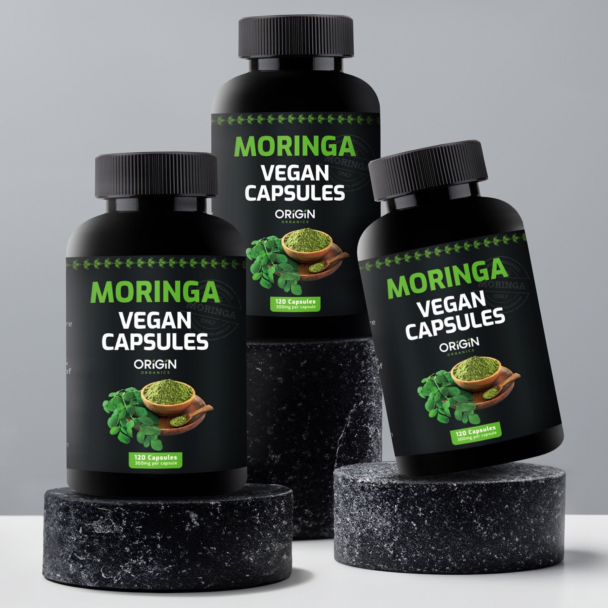 3x 120's 100% Natural Organic Dry Leaf Moringa Capsules
