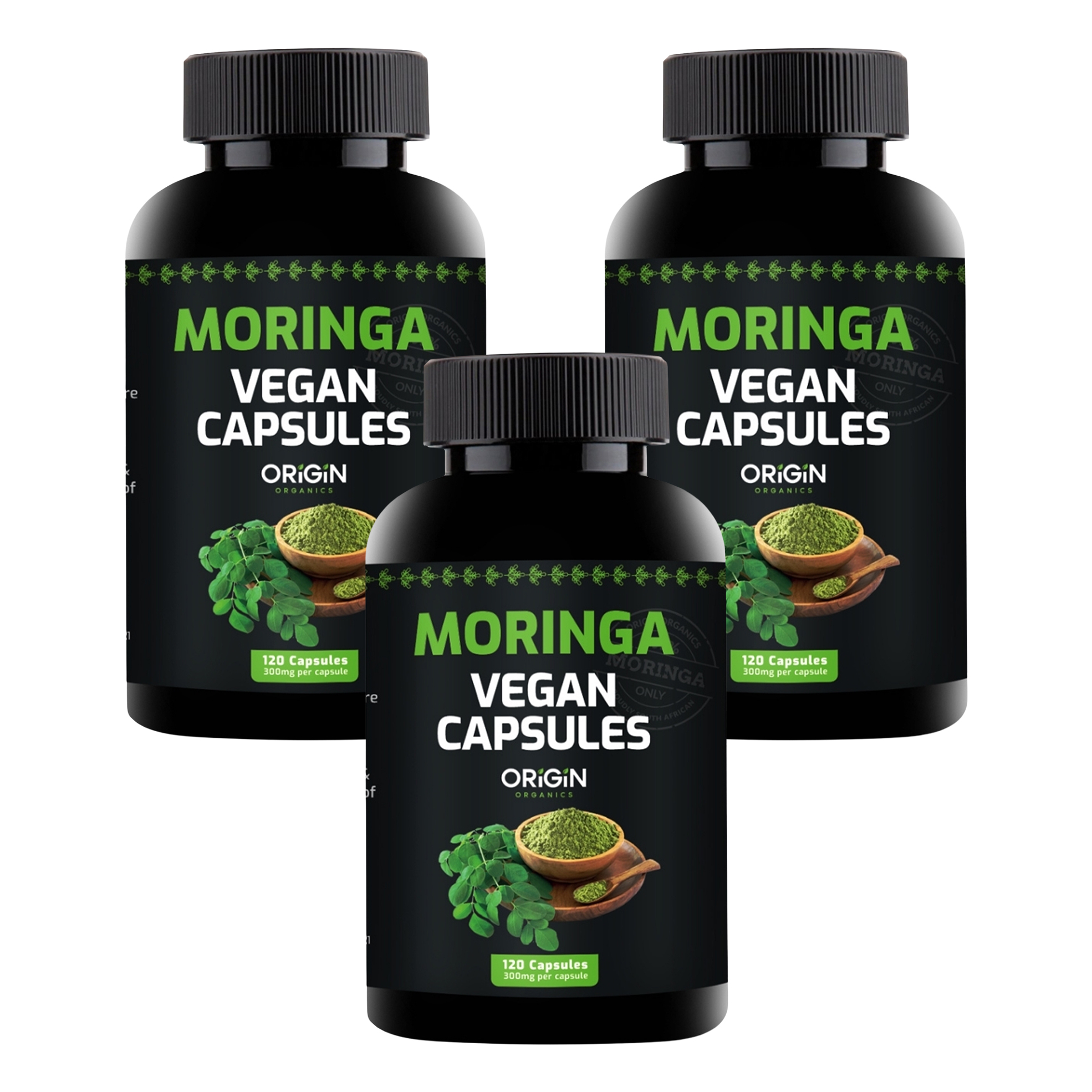 3x 120's 100% Natural Organic Dry Leaf Moringa Capsules