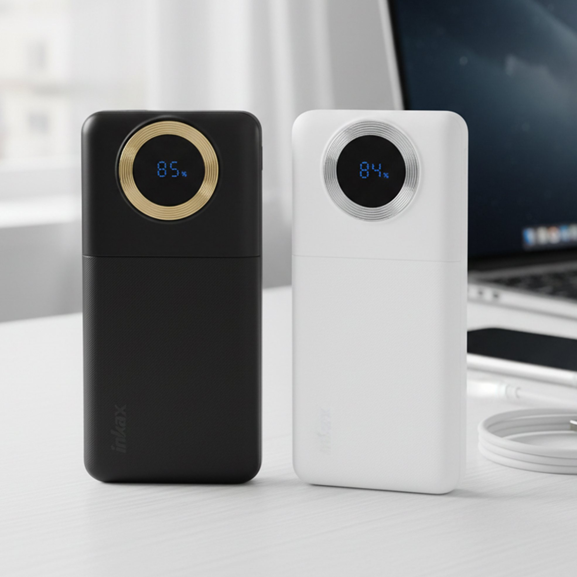 10000mAh Power Bank with Built-in Cables