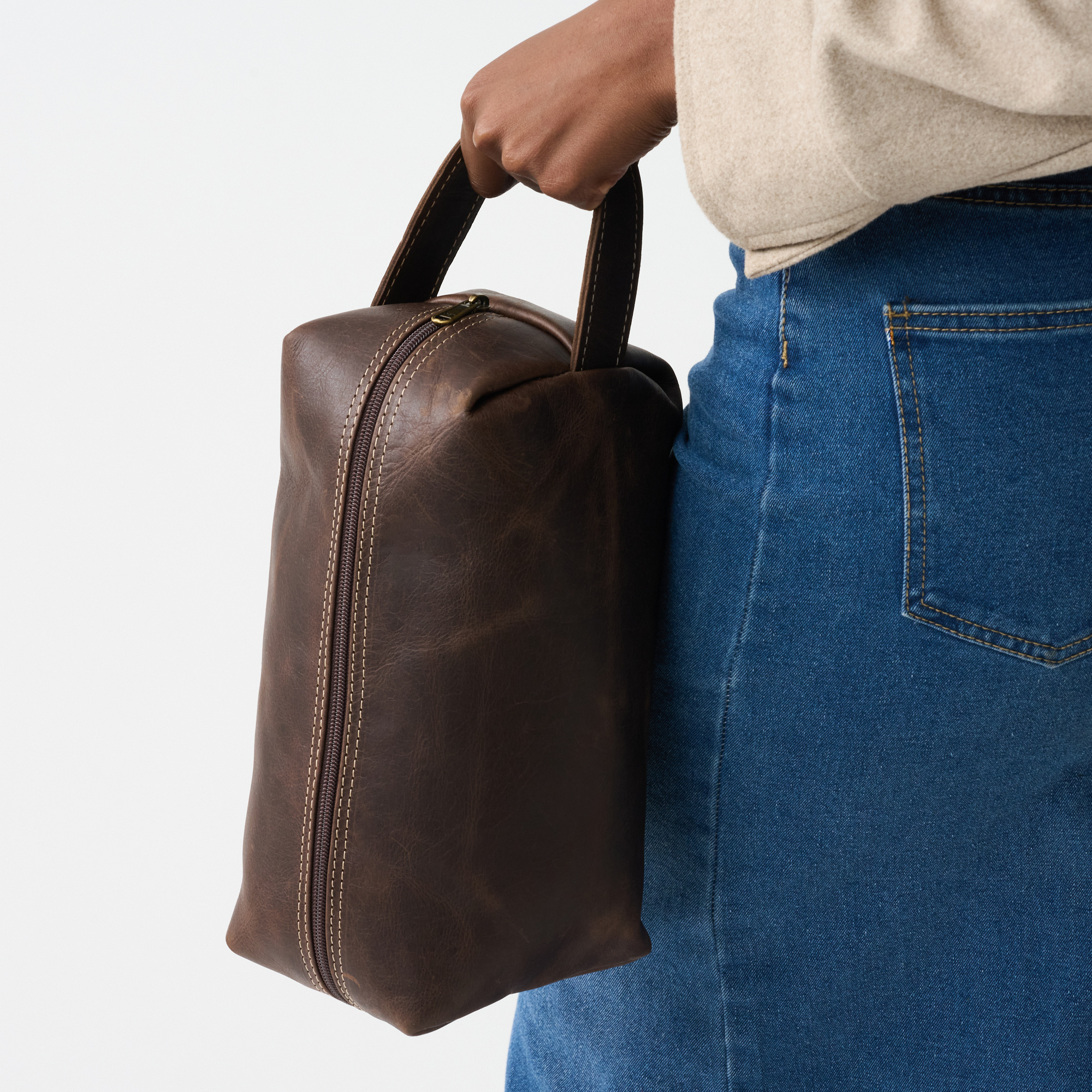 Genuine Leather Toiletry Bag