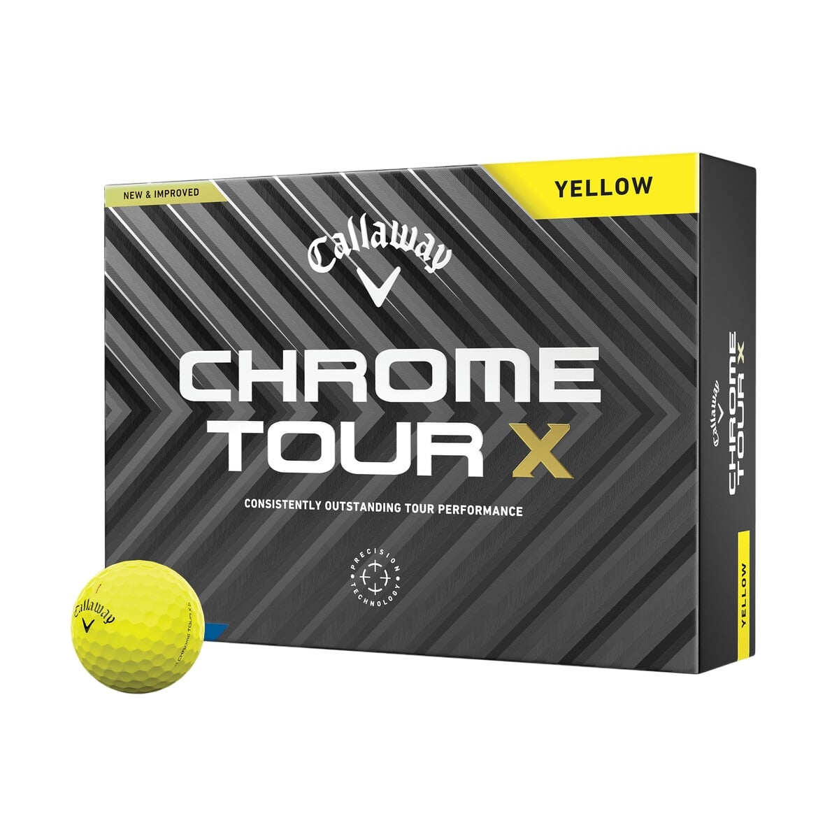 12x Chrome Tour X Yellow Golf Balls
