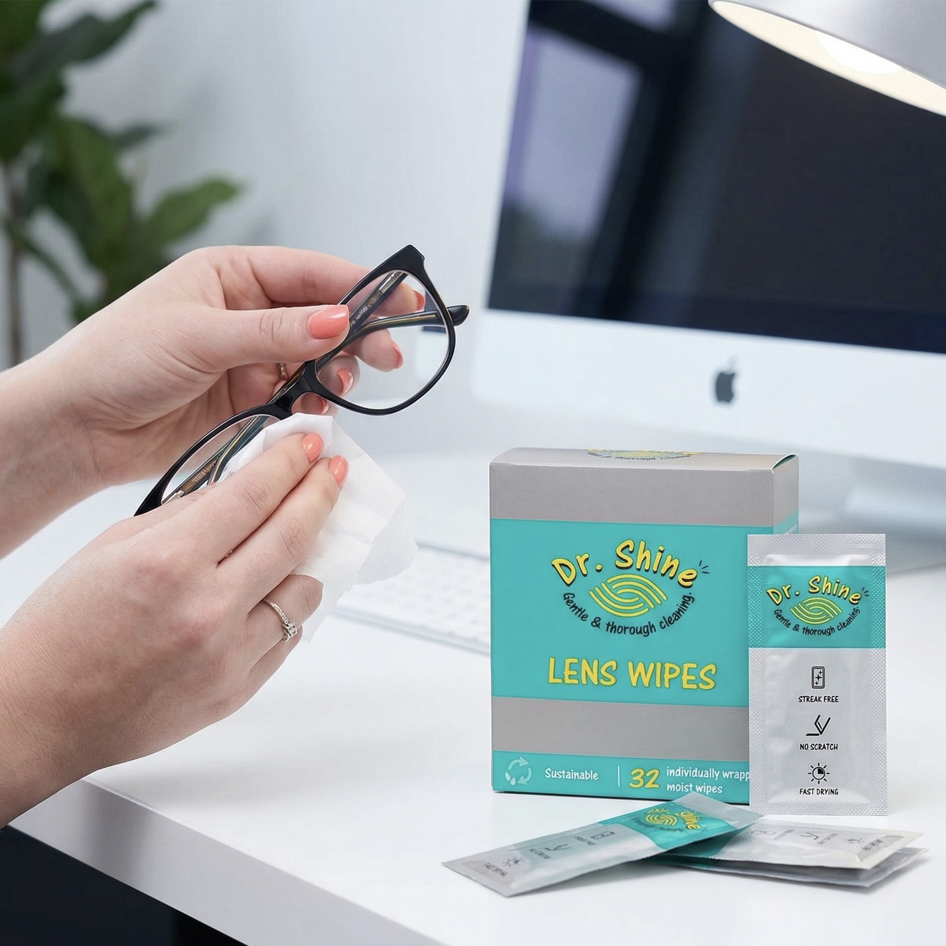 2x Pre-Moistened Lens Wipes