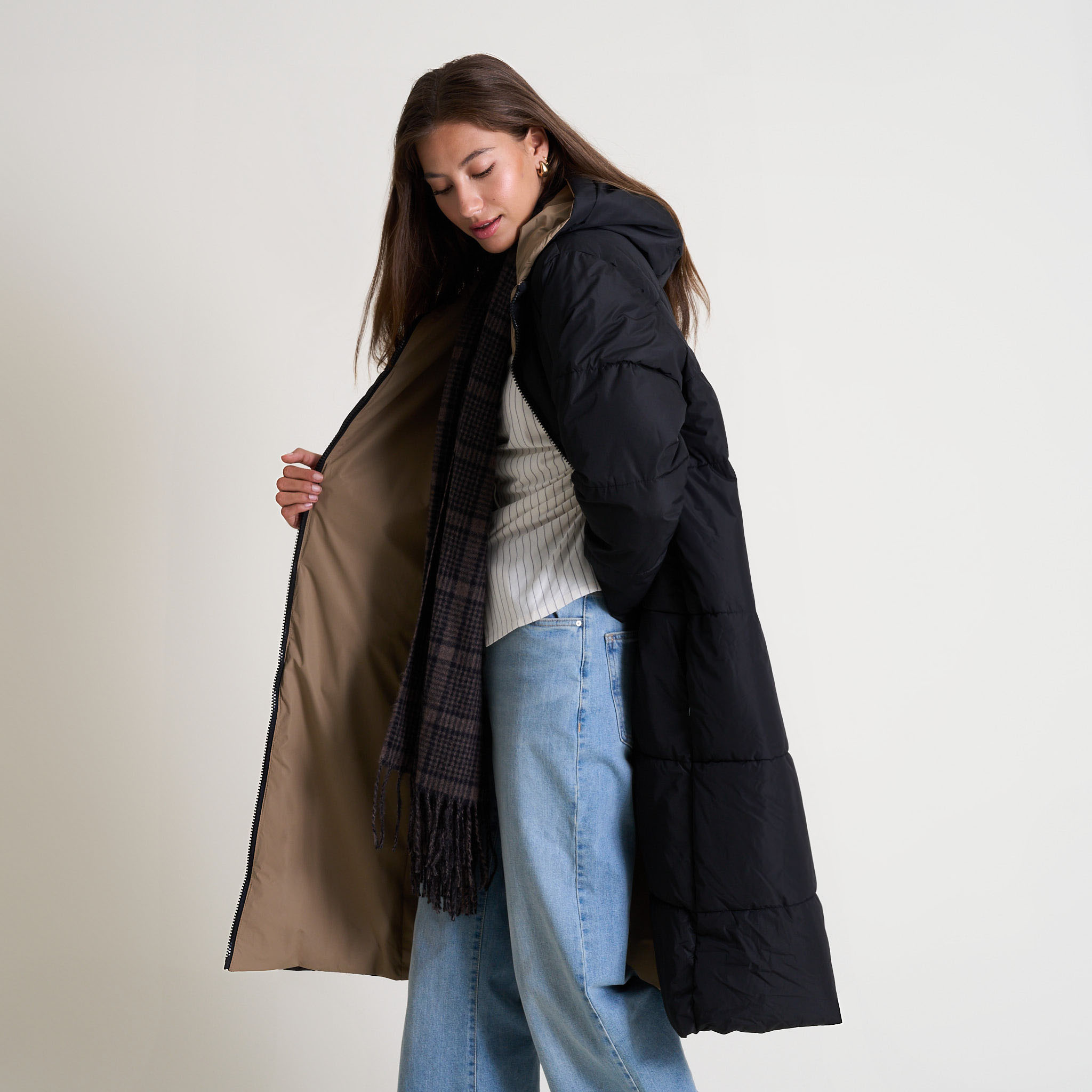 69% off on Ladies Longer Reversible Puffer with Hood | OneDayOnly