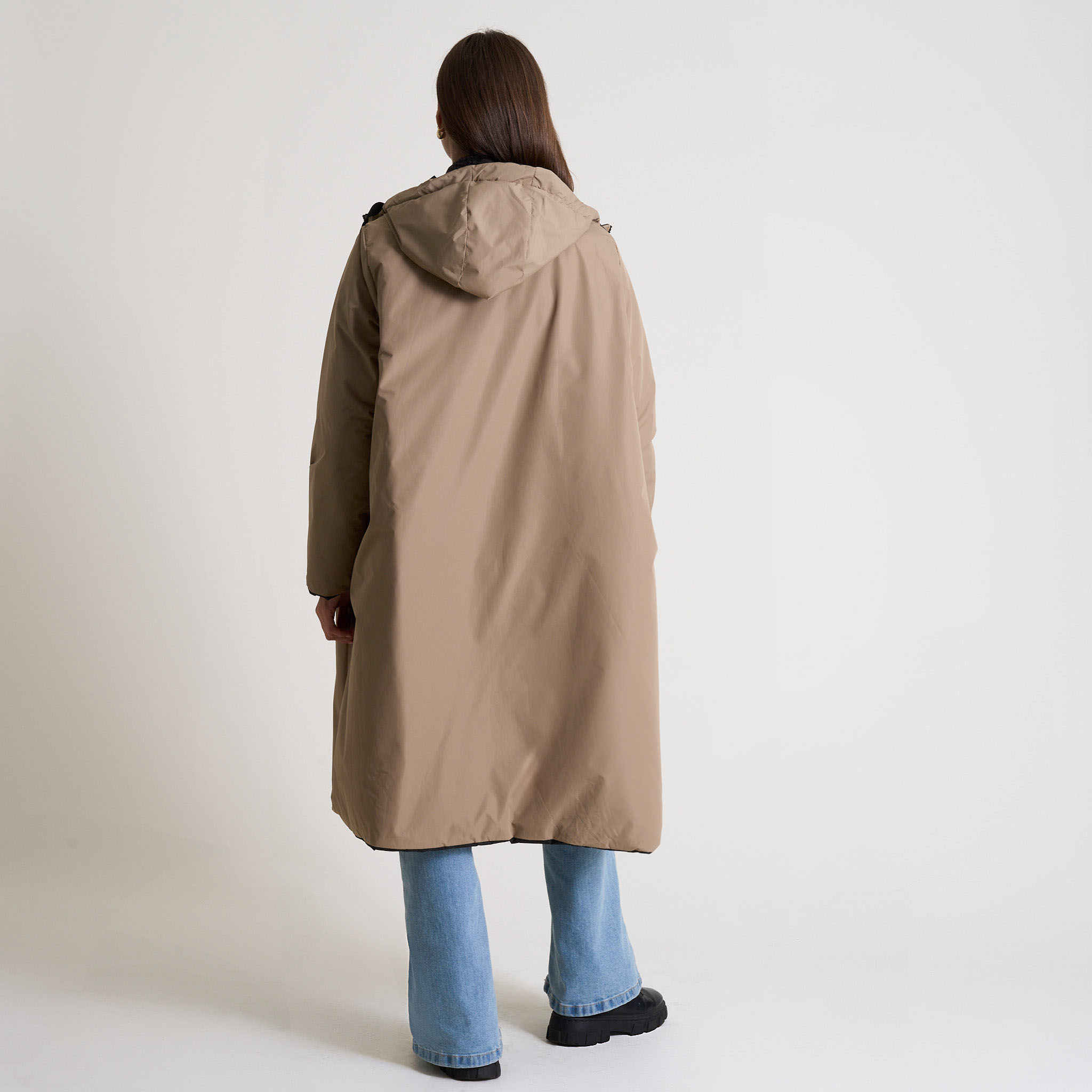 anuke Hooded Coat 36 ベージュ　todayful 50% off on Ladies Longer Reversible Puffer with Hood | OneDayOnly