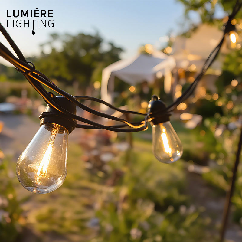 10m Solar LED Vintage Festoon Outdoor Bulb String Light
