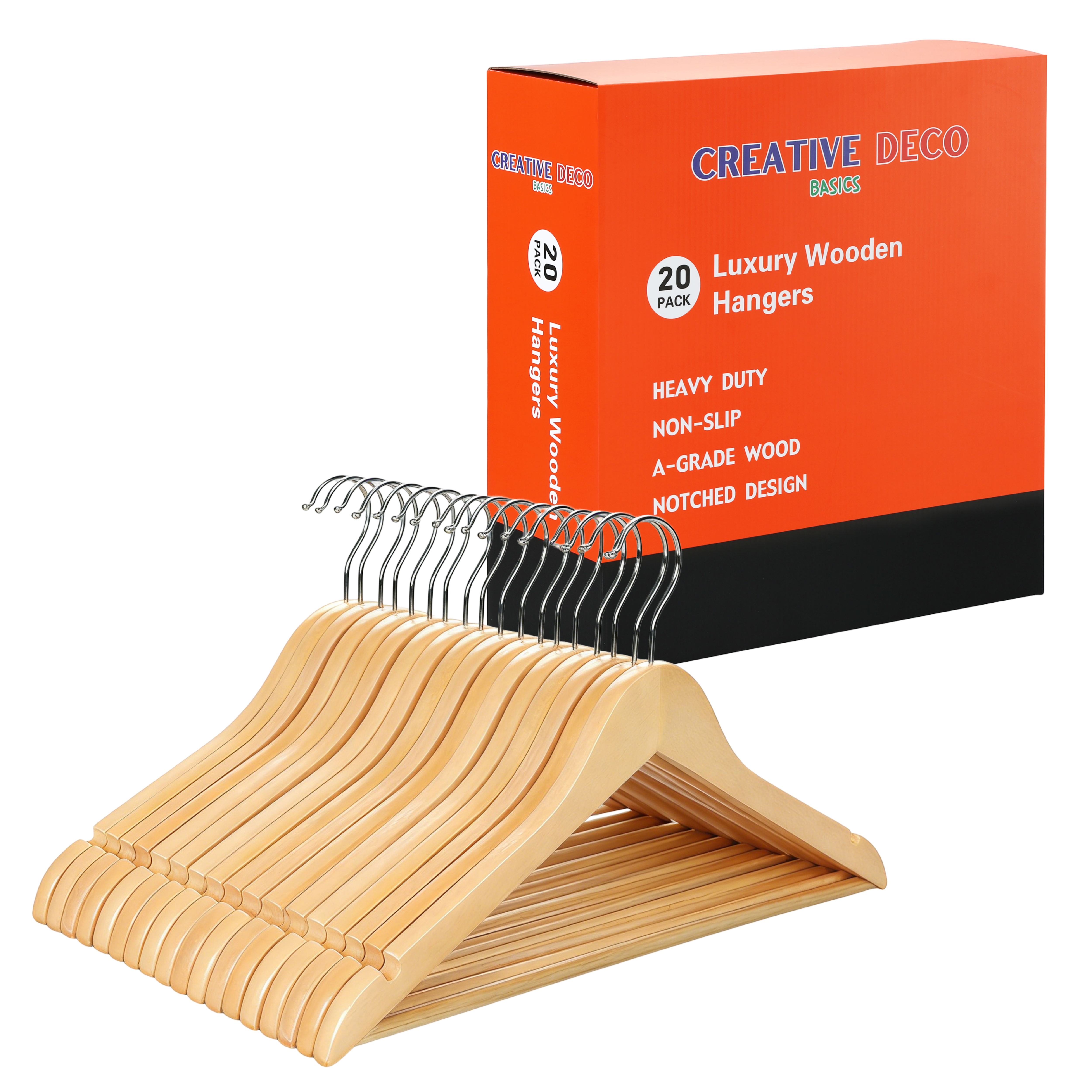 20x Luxury Wooden Hangers