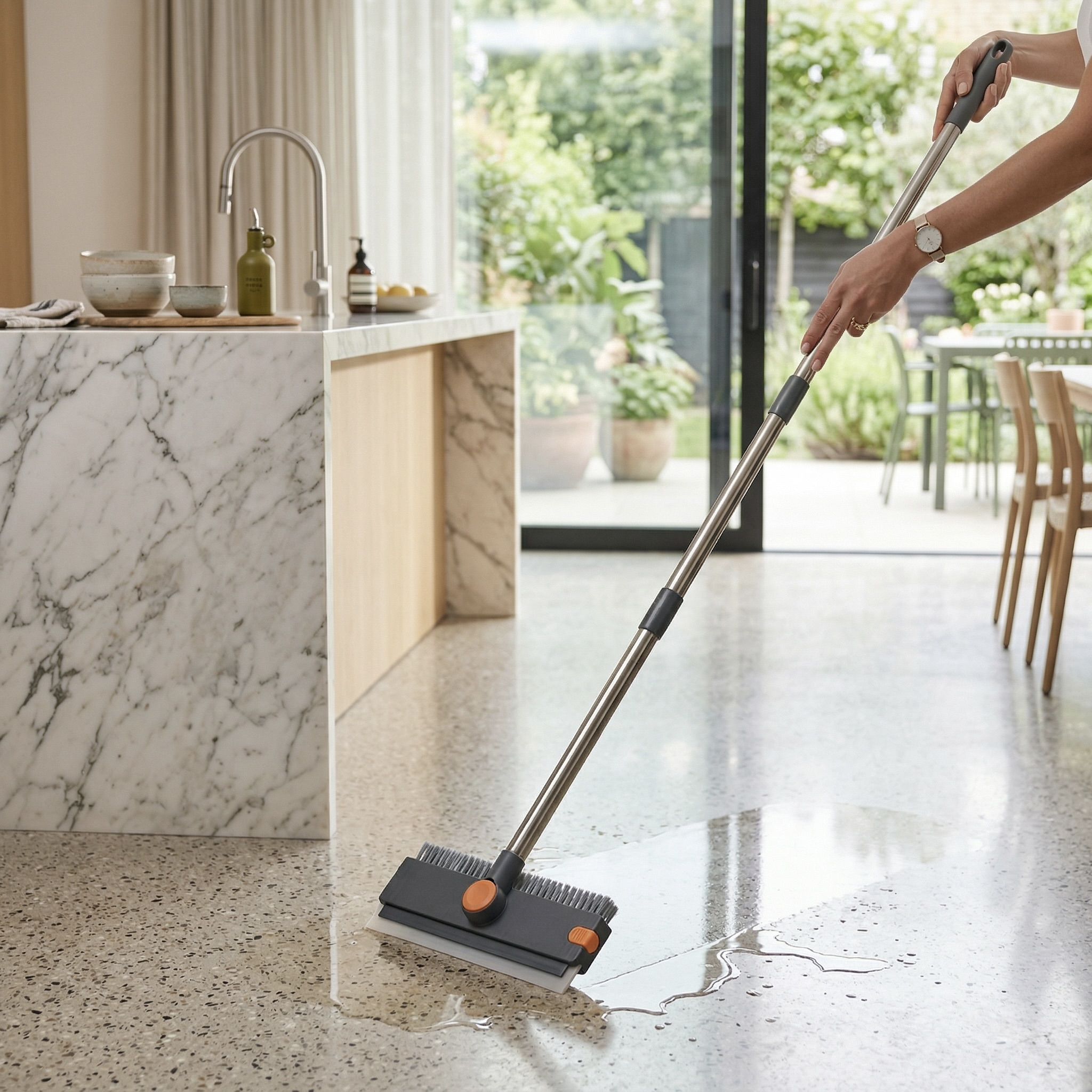 2-in-1 Multi-Surface Squeegee and Broom