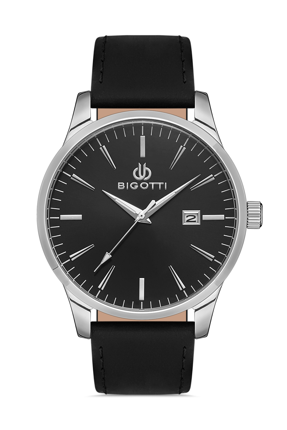 Men's Calender Leather Strap Watch