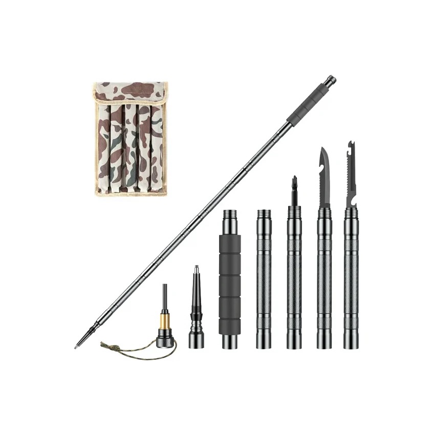 7-in-1 Multi-Functional Trekking Pole Survival Kit with Emergency Tools