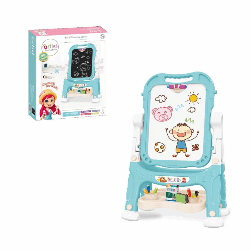 Double-Sided Easel with Magnetic Drawing Board & Accessories