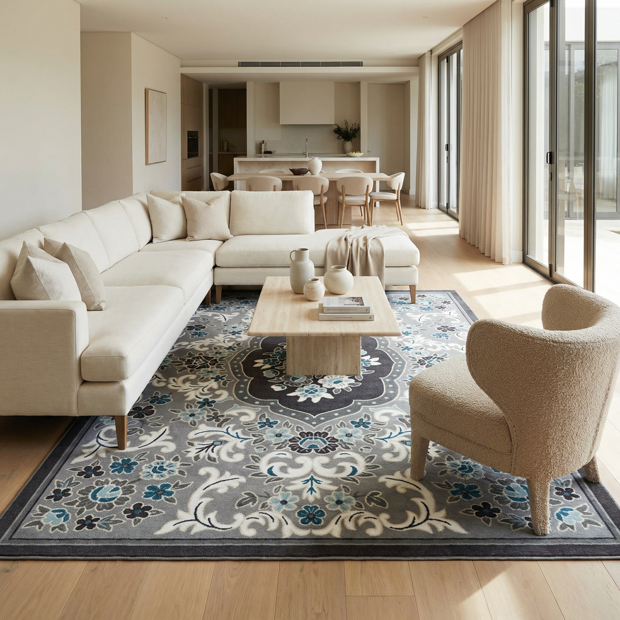 Valore Collection Floral Medallion Rug