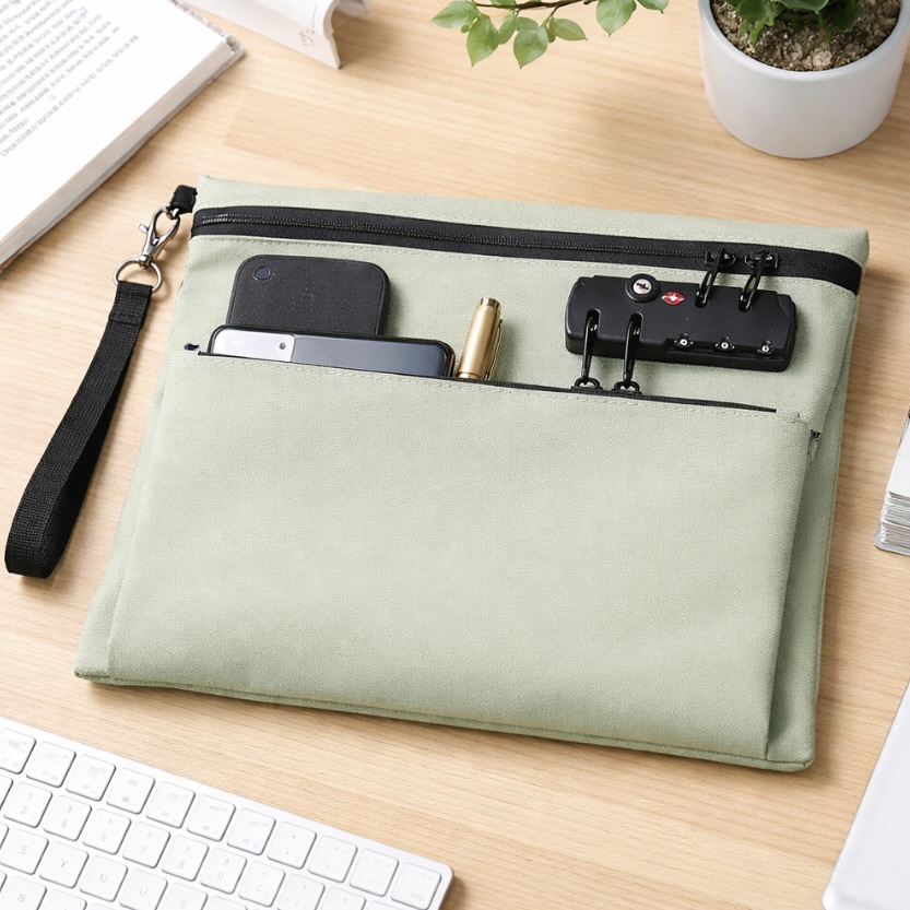 Anti-Theft Lockable Travel Document Organiser with Carry Strap