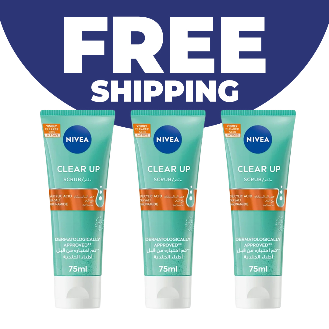 3x 75ml Clear Up Face Scrubs