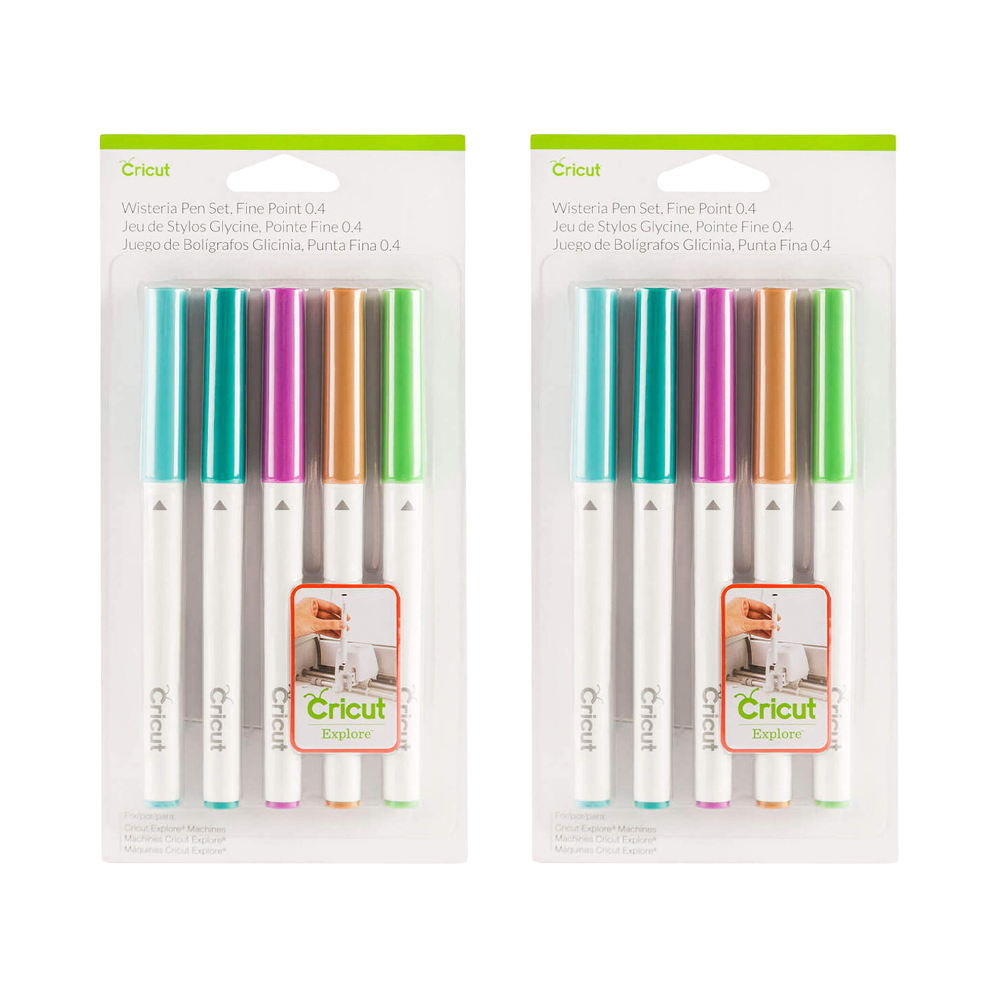 2x 5-Piece Wisteria Fine Point Pen Sets