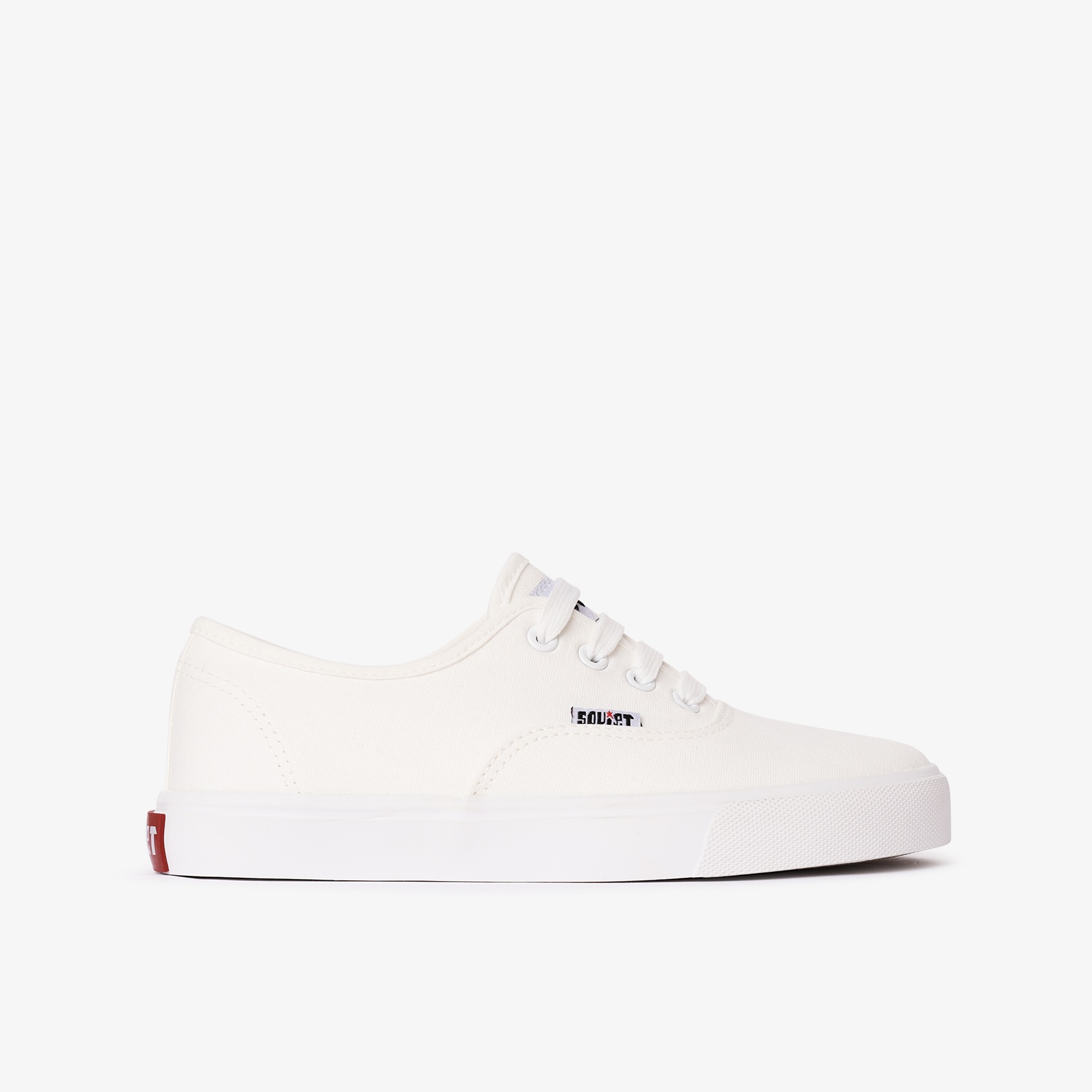 Ladies Barca 25 White Low Cut Canvas Sneakers