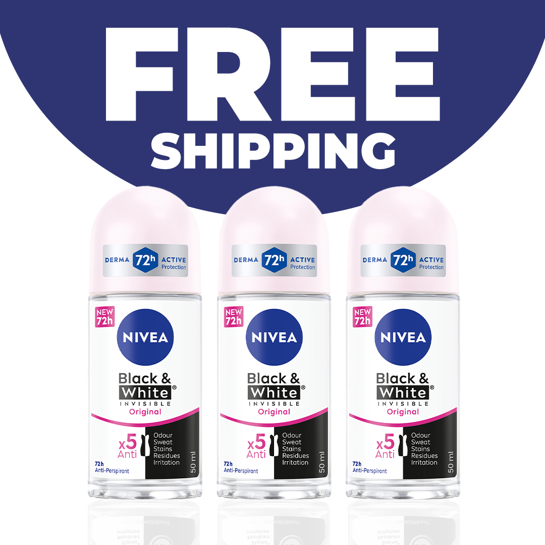 3x 50ml Black & White Invisible 48hr Anti-Perspirant Roll Ons
