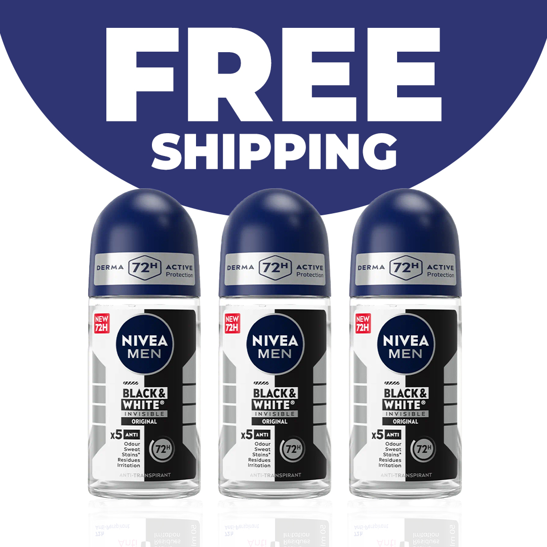3x 50ml Black & White Invisible Original 48hr Anti-Perspirant Roll Ons
