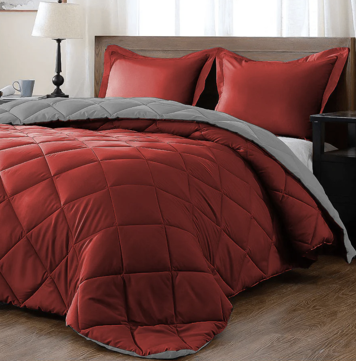 300gsm 5-Piece Monochrome Reversible Comforter Set