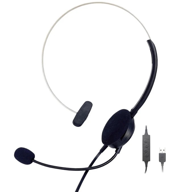 USB Single-Sided Chat Headset with Noise-Cancelling Mic (Model: HS770)