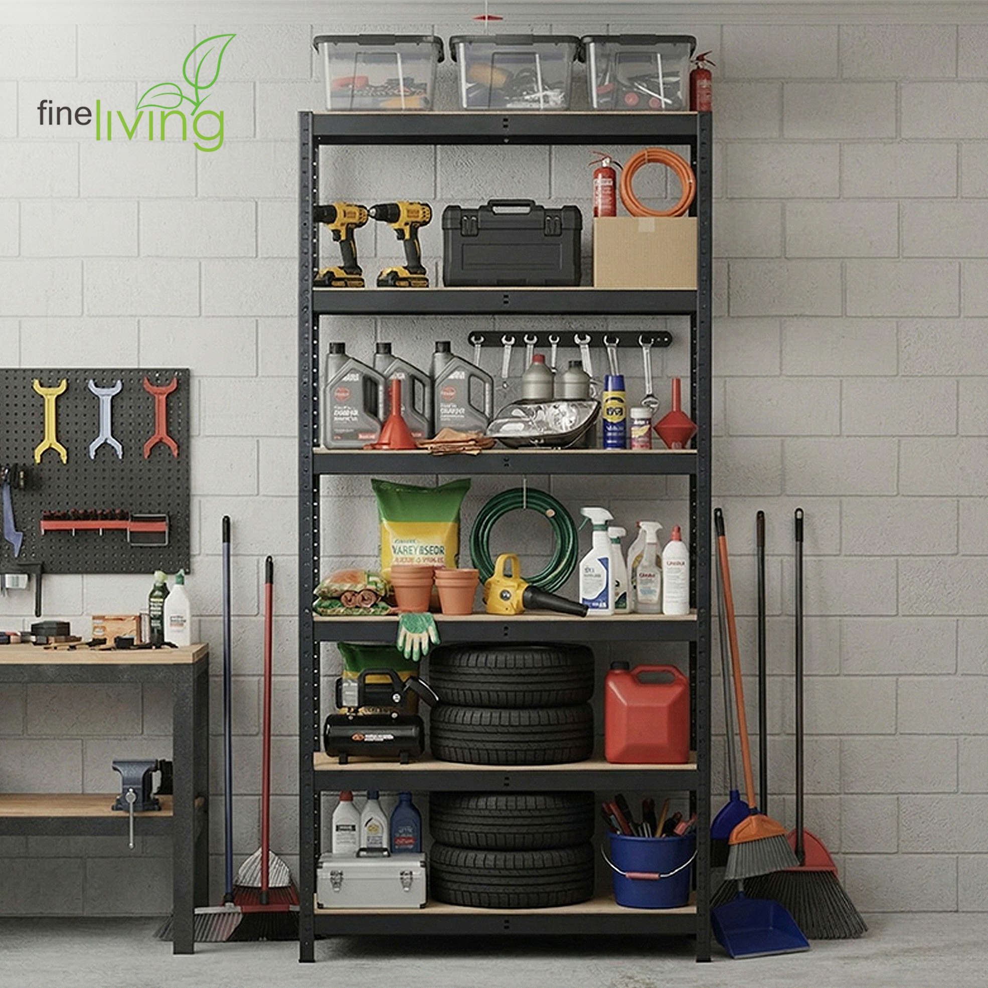 6-Tier Heavy Duty Adjustable Steel Shelf (Damaged Packaging)