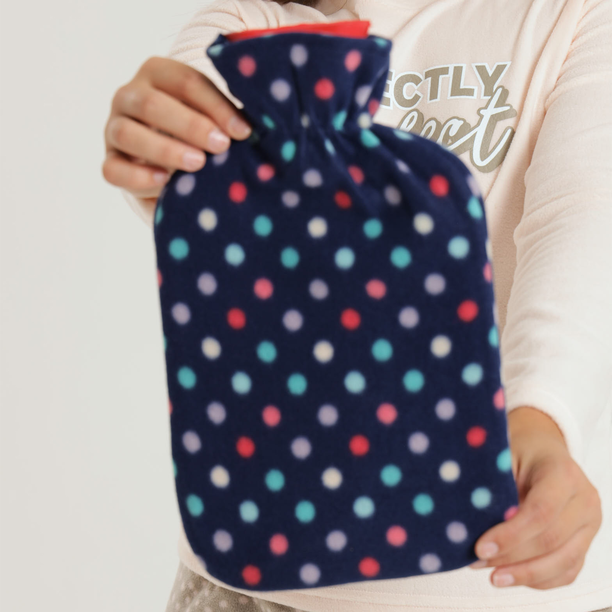 2L Hot Water Bottle with Fleece Cover