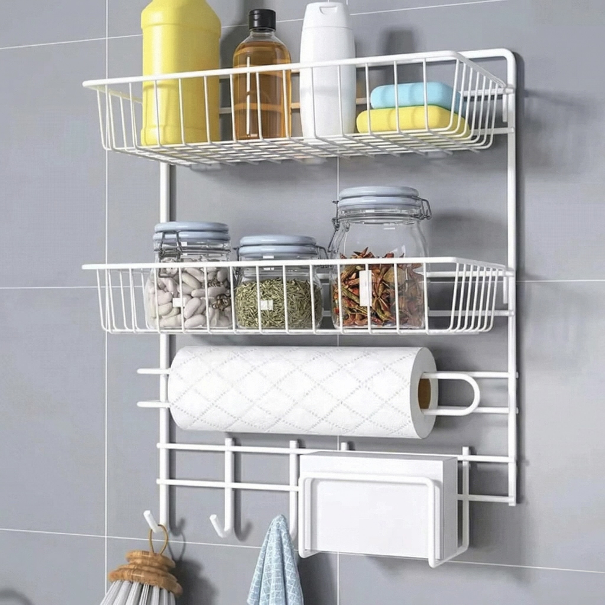Double Basket - White