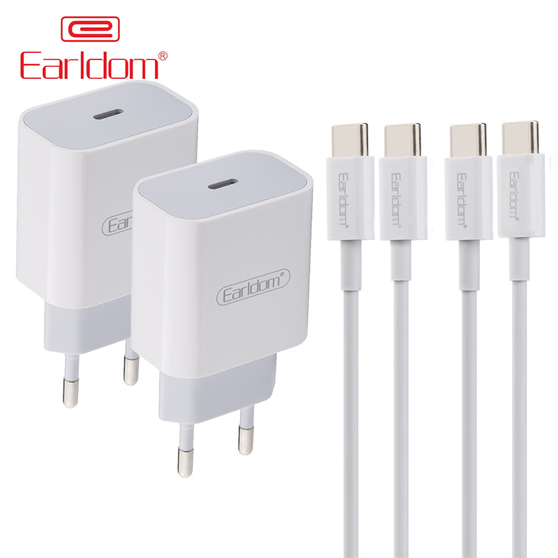 2x 20W PD Blocks with 1m Type-C Fast Charging Cables