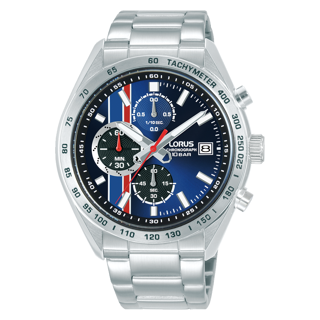 Men's Chronograph Striped Sports Watch