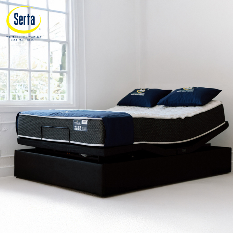 Dreamotion Adjustable Bed Set with 2 High-Density Memory Foam Pillows