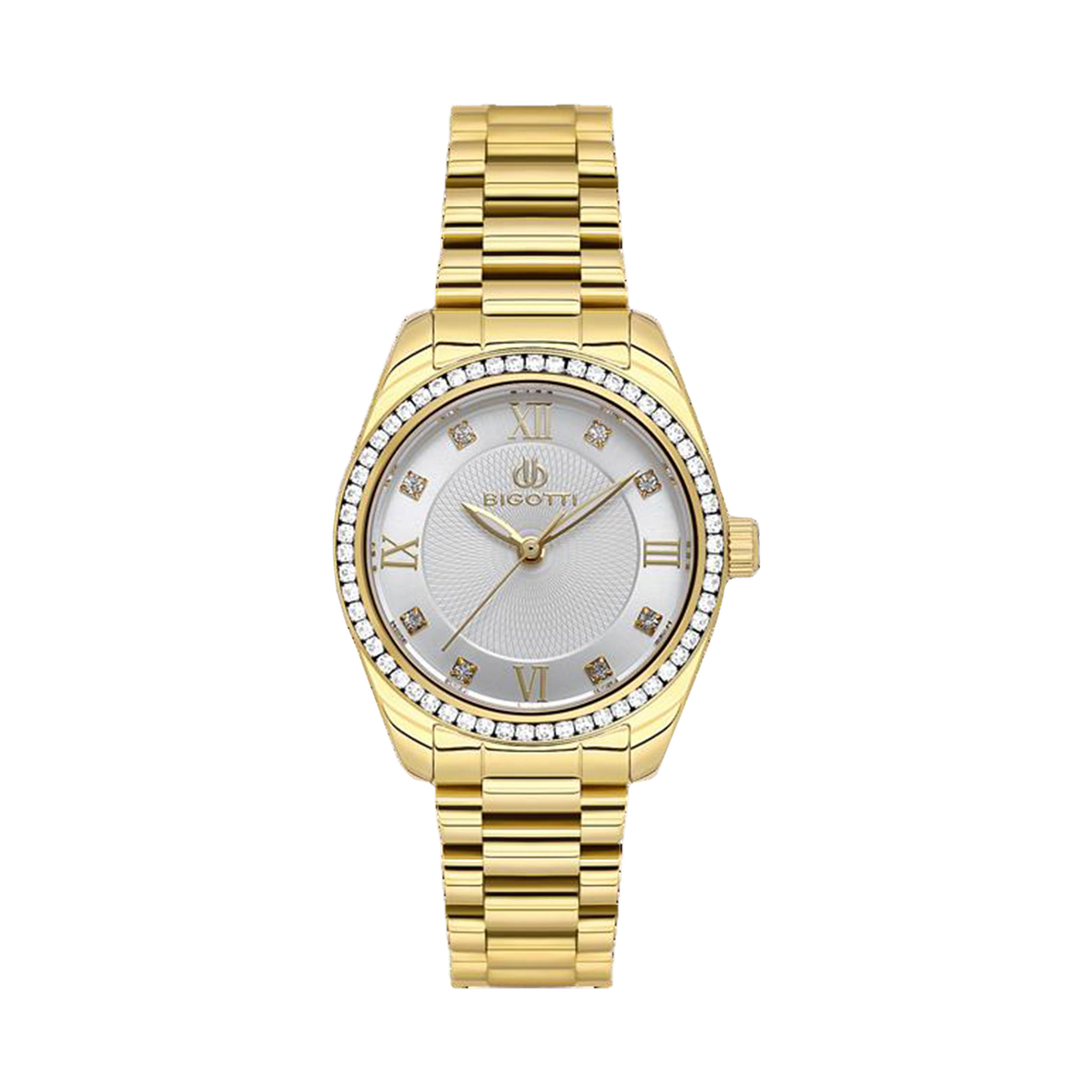 Men's Dial Stones Stainless Steel Watch