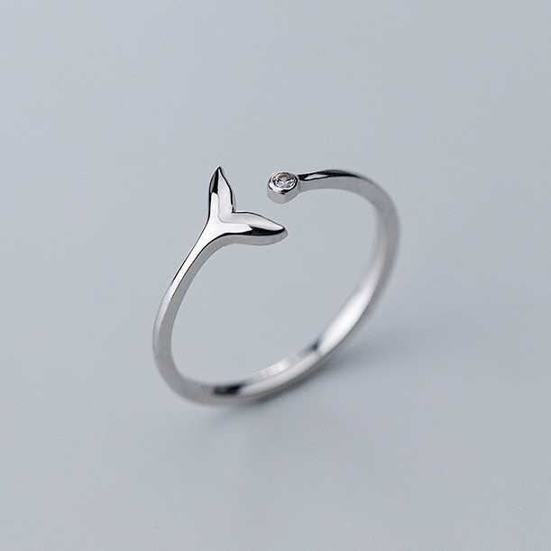Genuine Sterling Silver Whale Tail Ring
