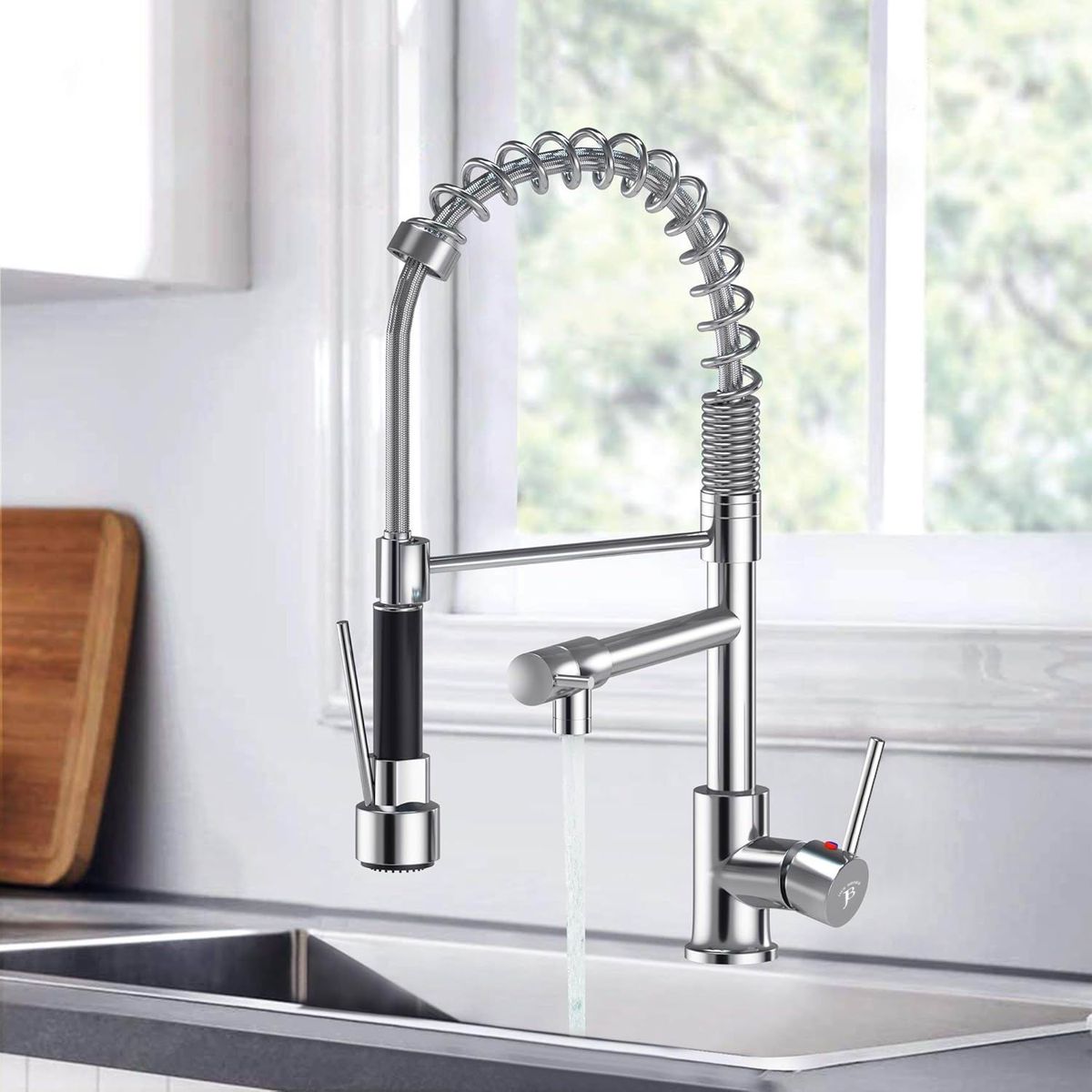 Industrial-Style Pull-Down Kitchen Faucet