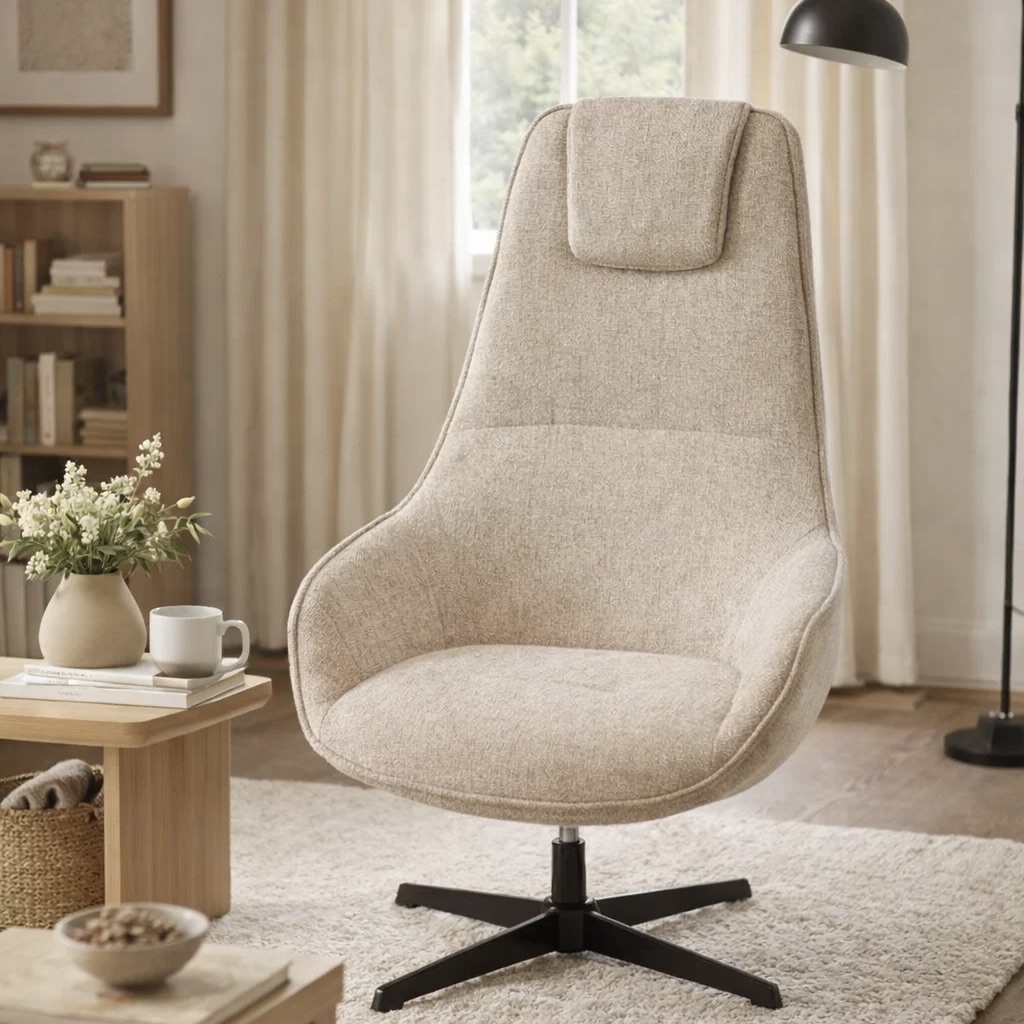 Upholstered Swivel Lounge Chair