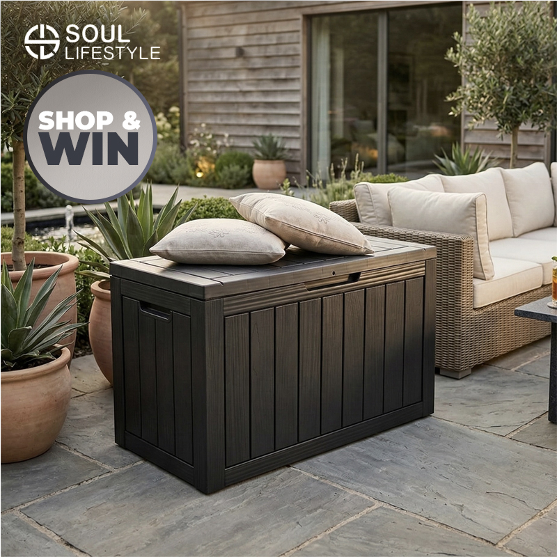 170L Padlock-Compatible Resin Patio Storage Box