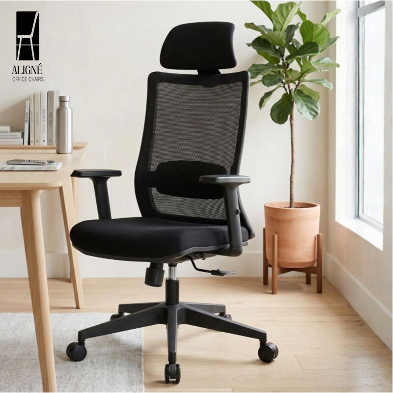 High-Back Ergonomic Mesh Office Chair with Adjustable Headrest