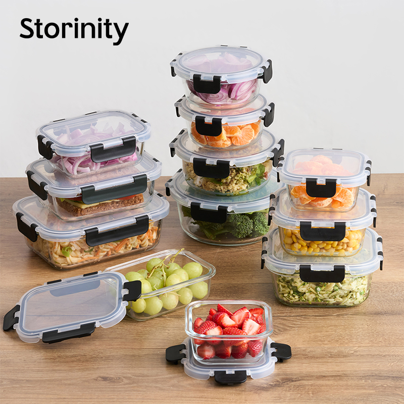 24-Piece Air Tight Glass Storage Containers