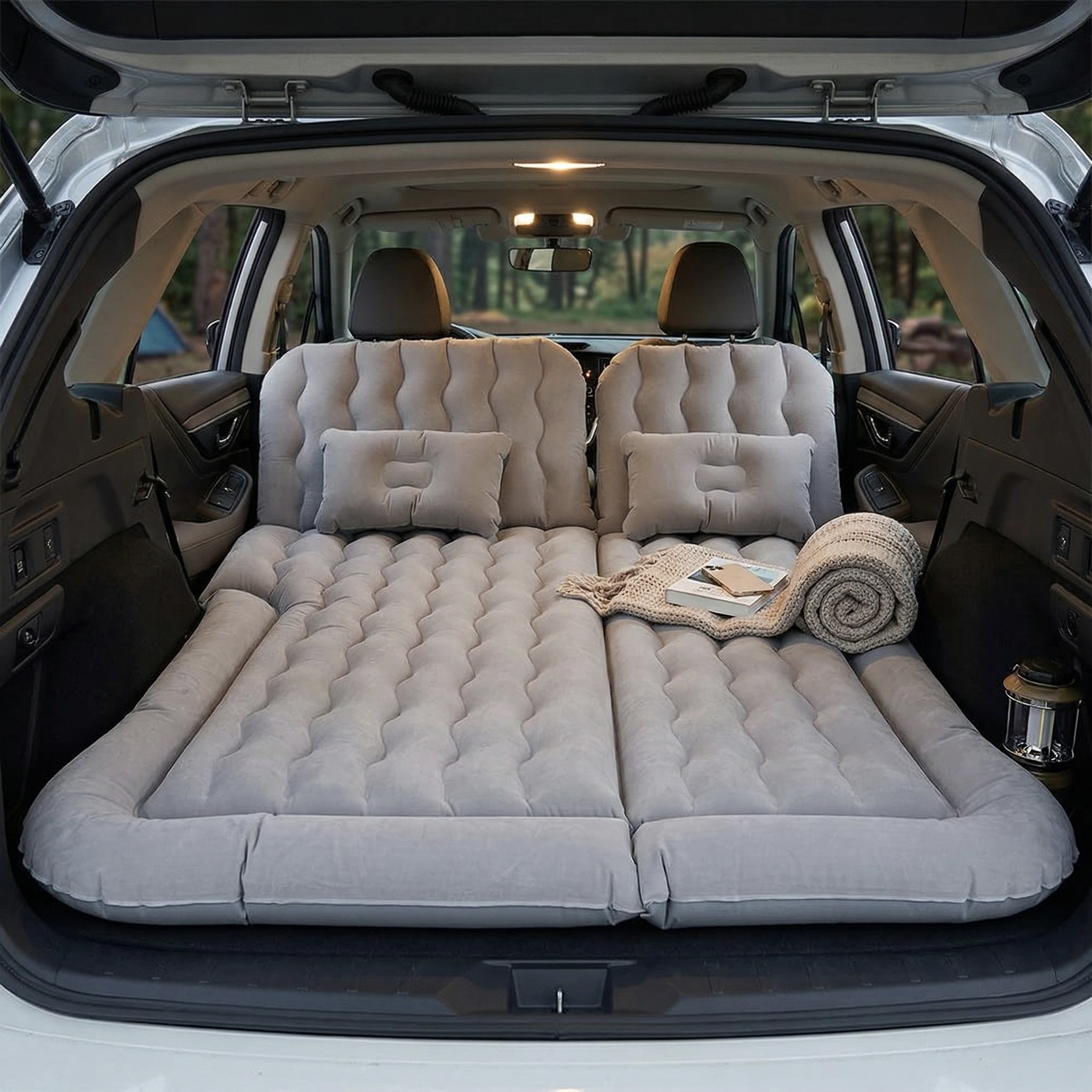 Inflatable Car Mattress Travel Bed with Electric Pump and 2 Pillows