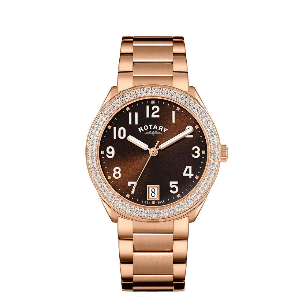Ladies Brilliance Stainless Steel Rose Gold Watch