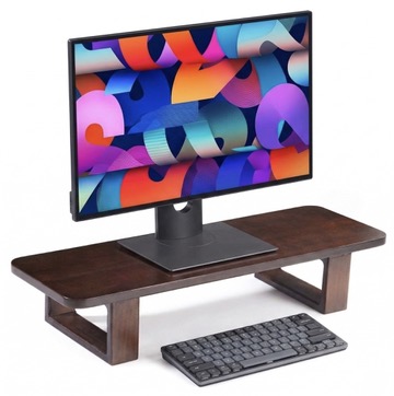 Ergonomic Rubberwood Desktop Monitor Stand