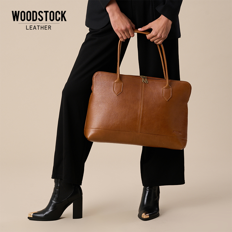 Genuine Leather Lined Capri Work Bag