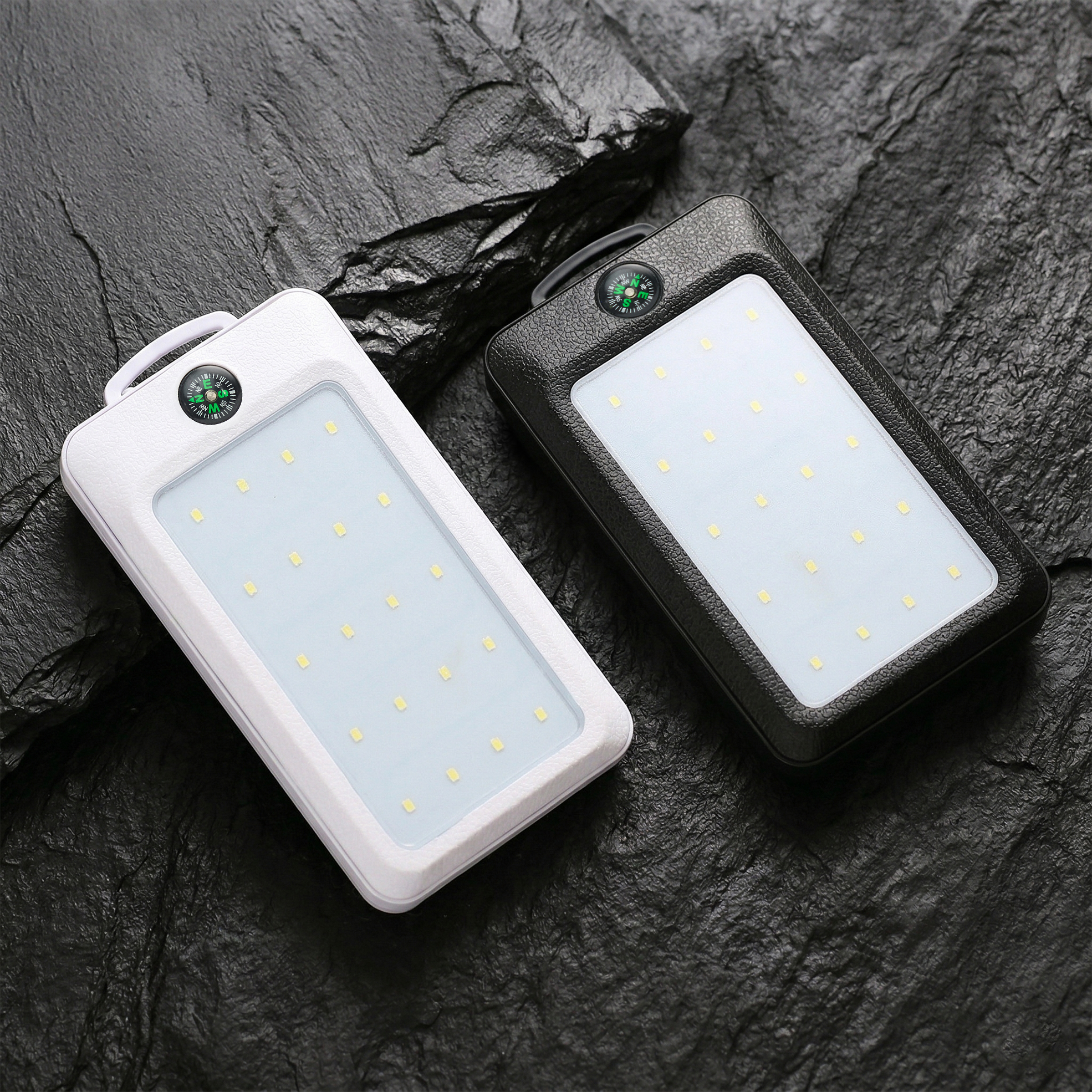 15000mAh Solar Powered Power Bank with Compass and Light