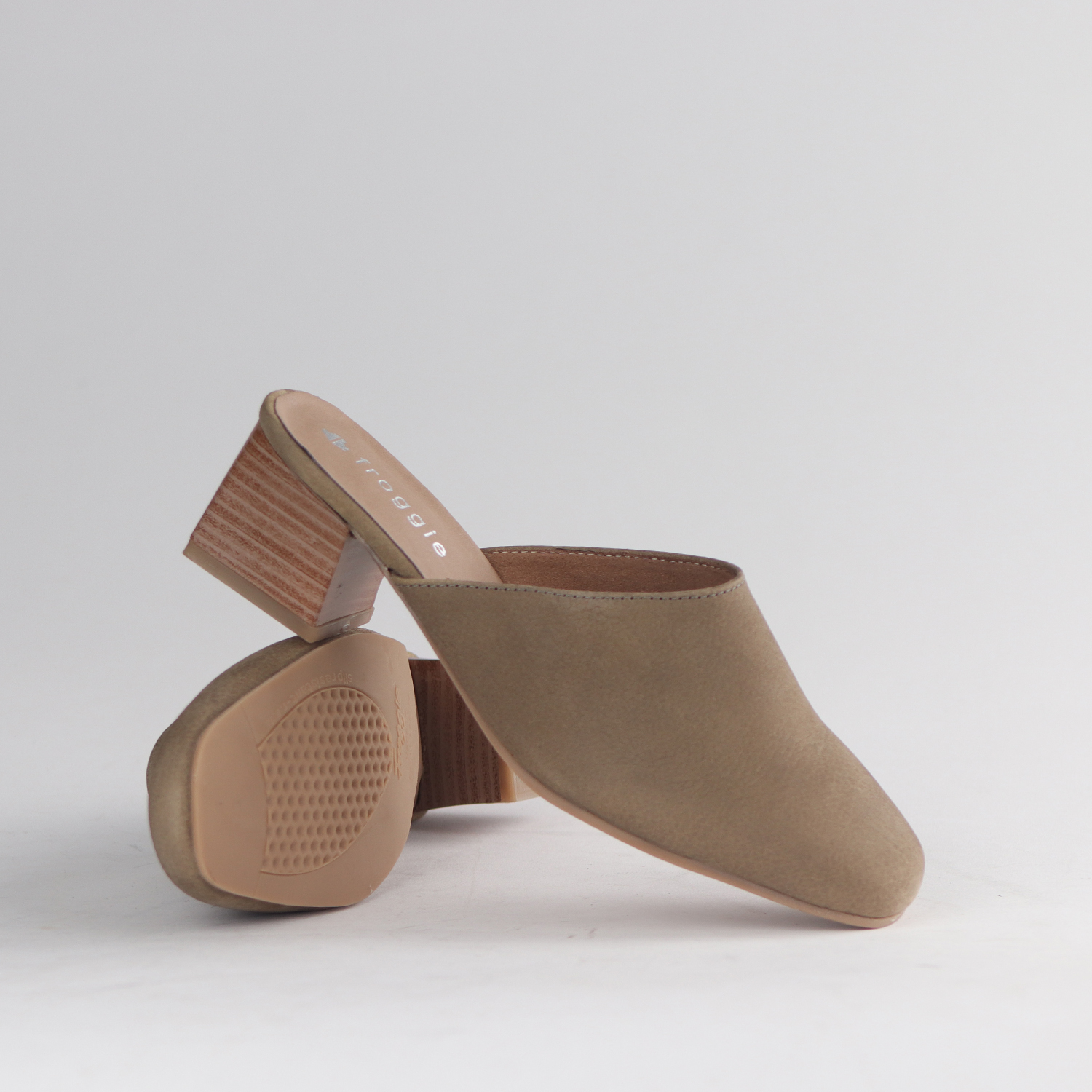 Ladies Genuine Leather Push-In Mules