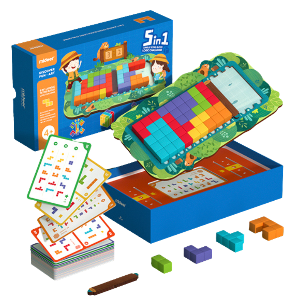 5-in-1 Jungle Tetris Block Logic Challenge