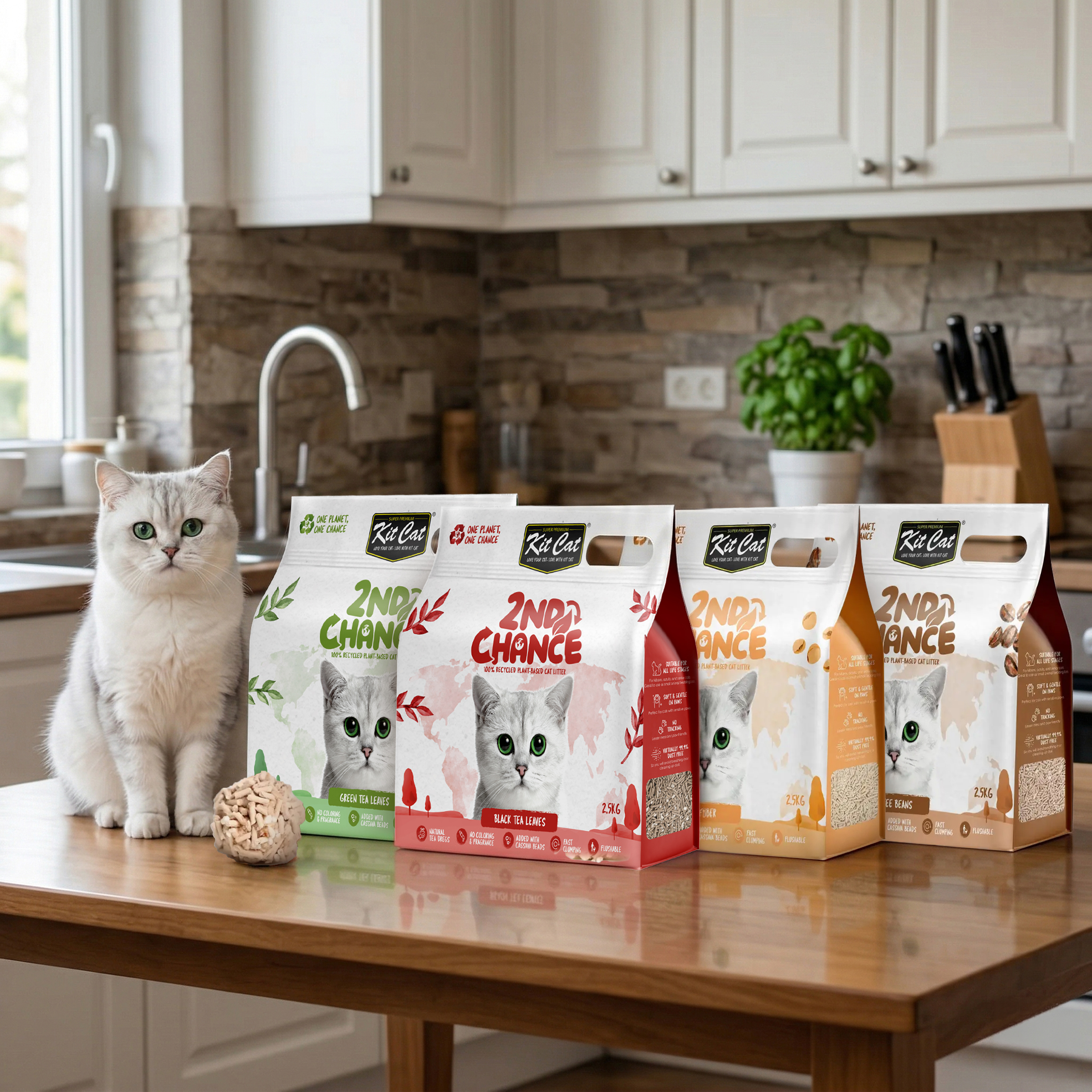 6x 2.5kg 2nd Chance Cat Litter Bags