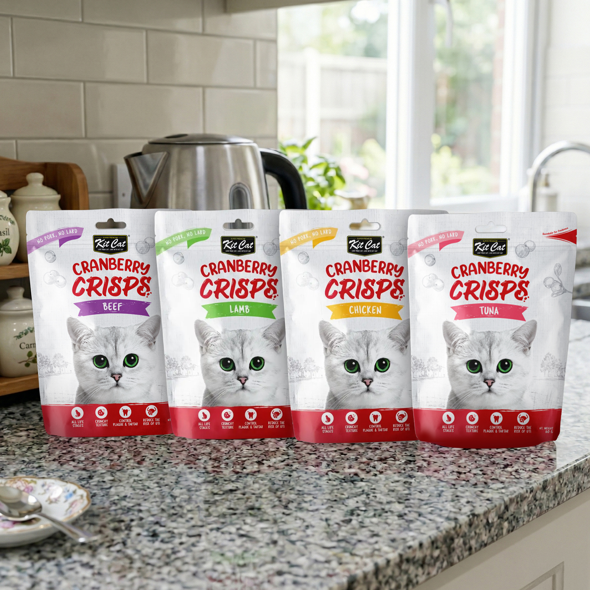 12x 60g Cranberry Crisps Cat Treats