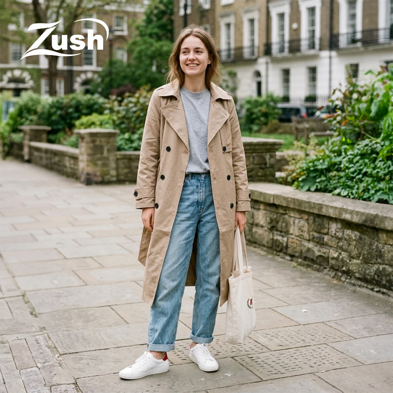 Ladies Long Trench Coat