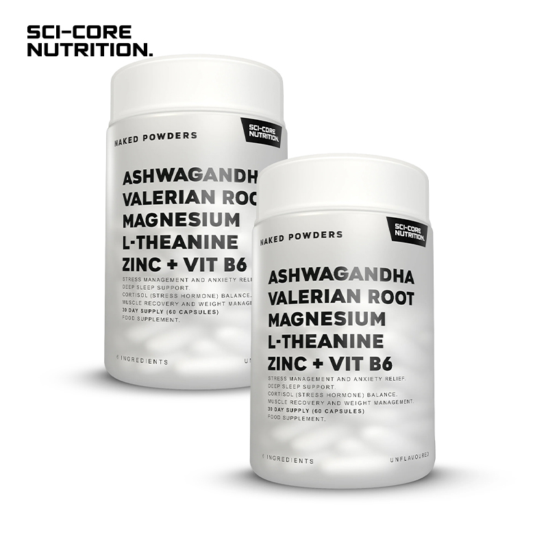 2x 60's Ashwagandha, Valerian Root, Magnesium, L-Theanine, Zinc, Vit B6 Capsules