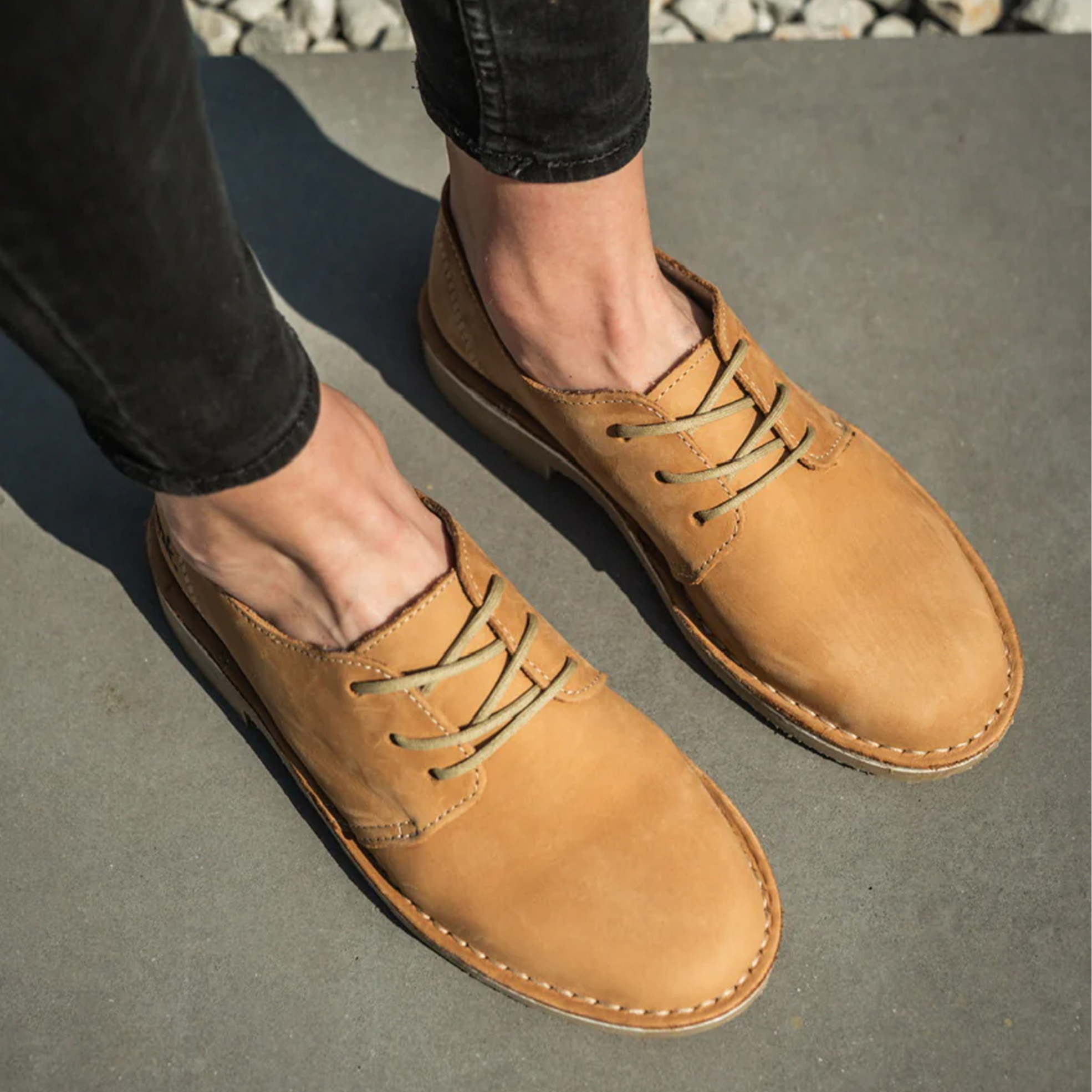 Ladies Cinnamon Genuine Leather Vellies