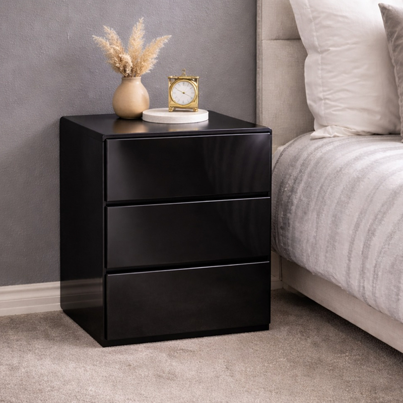 3-Drawer Elegant Bedside Cabinet
